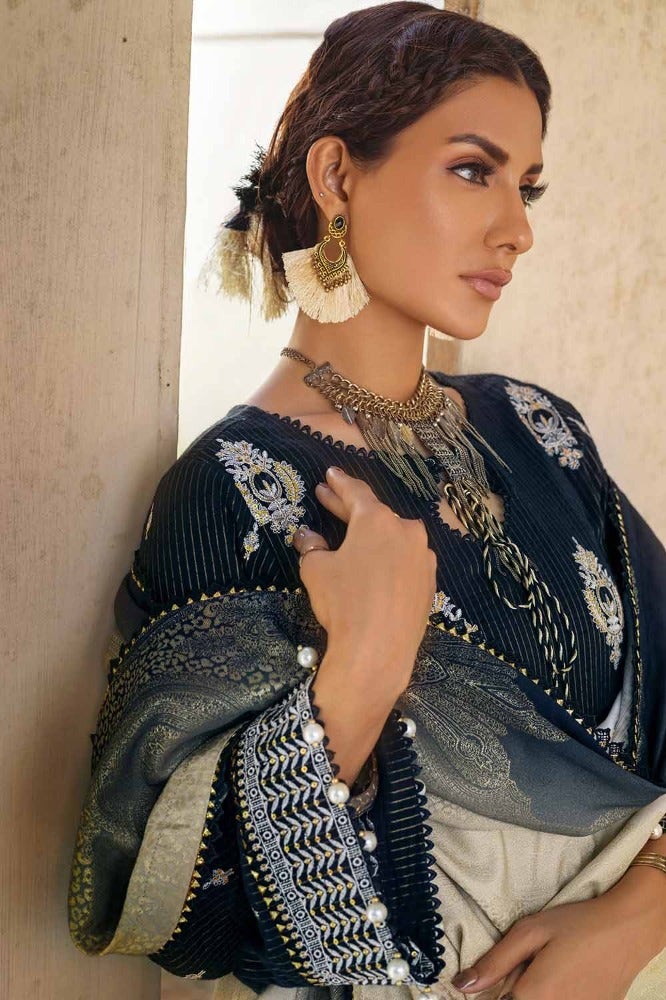 Gul Ahmed | Winter Collection 24 | Khaddar Jacquard Dupatta MJ-32077 - Official Gul Ahmed - Agha Fabrics UK