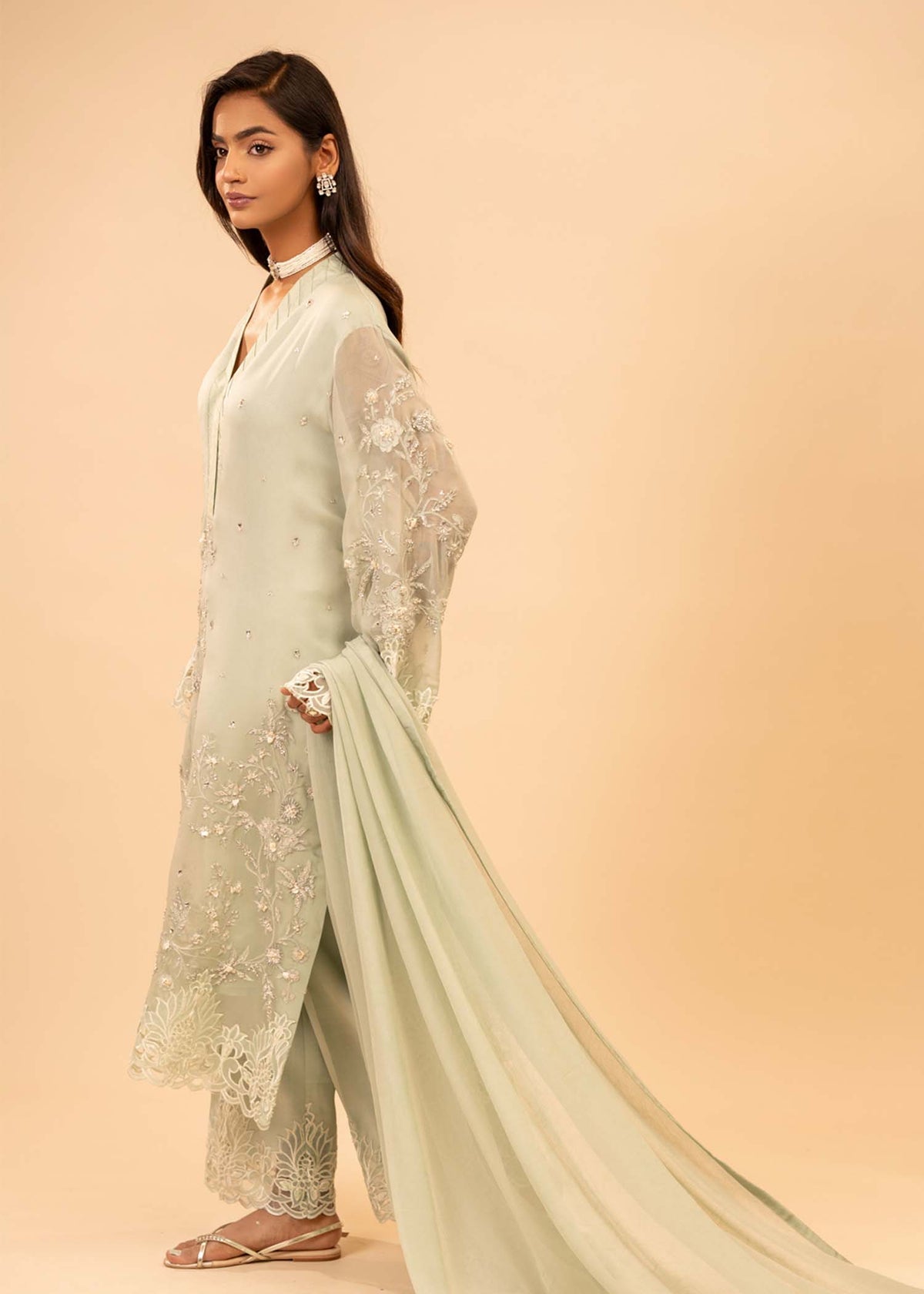 Mahgul | Emerald Hill Formals | Green Pearl - Official Mahgul - Agha Fabrics UK
