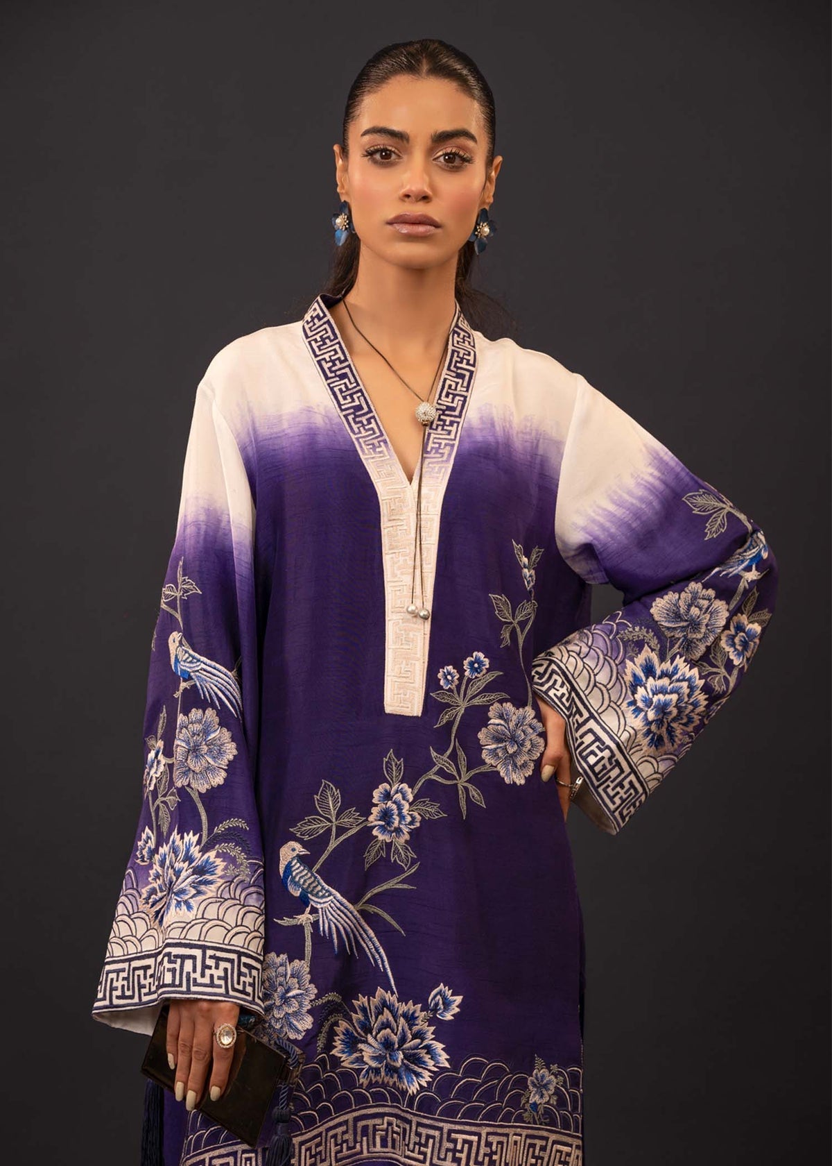 Mahgul | Emerald Hill Formals | Floral Ink - Official Mahgul - Agha Fabrics UK