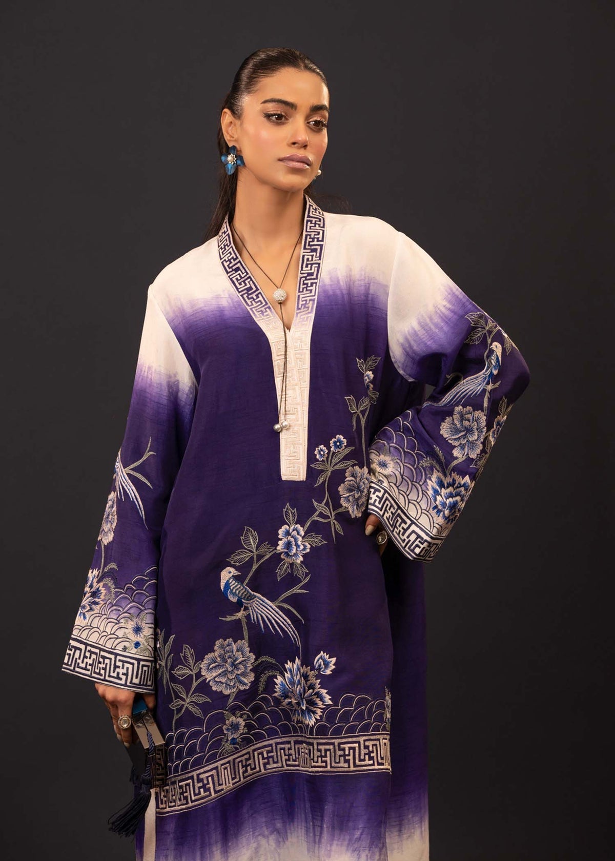 Mahgul | Emerald Hill Formals | Floral Ink - Official Mahgul - Agha Fabrics UK