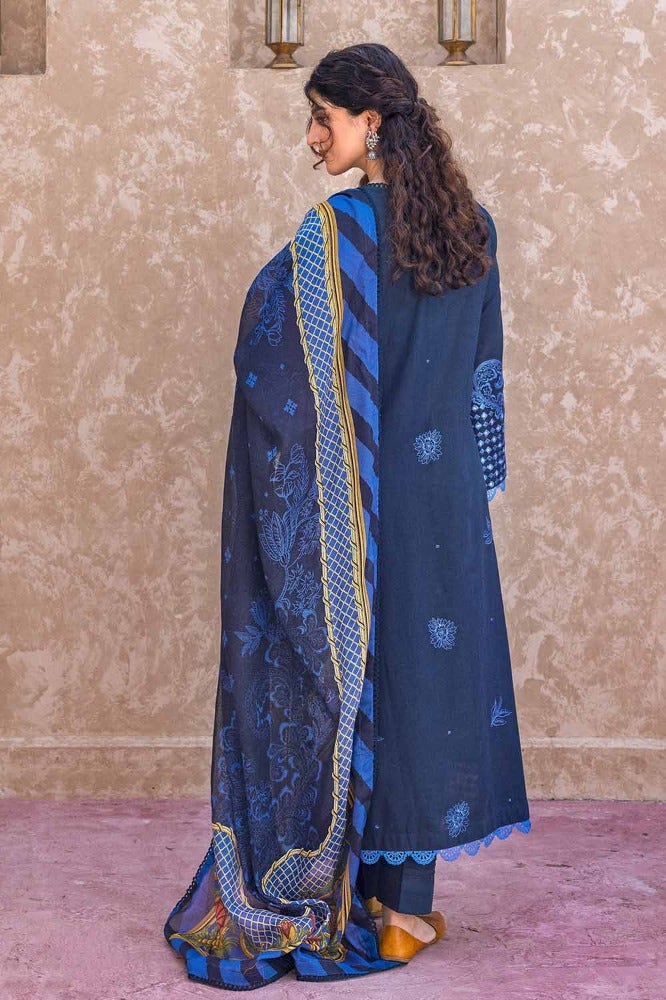 Gul Ahmed | Winter Collection 24 | Cotton Net Dupatta CN-32040 - Official Gul Ahmed - Agha Fabrics UK