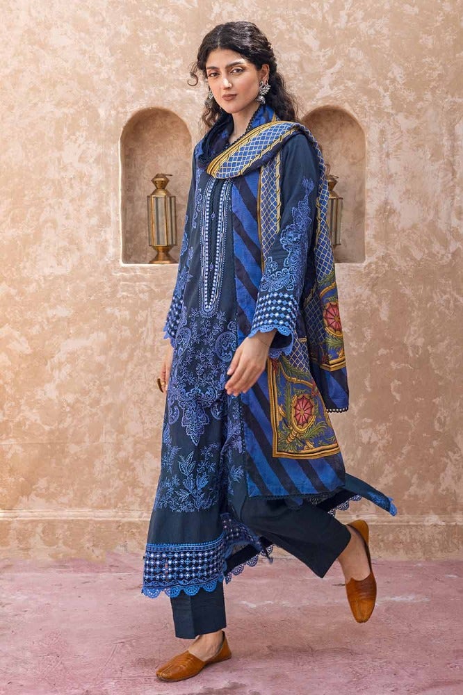 Gul Ahmed | Winter Collection 24 | Cotton Net Dupatta CN-32040 - Official Gul Ahmed - Agha Fabrics UK