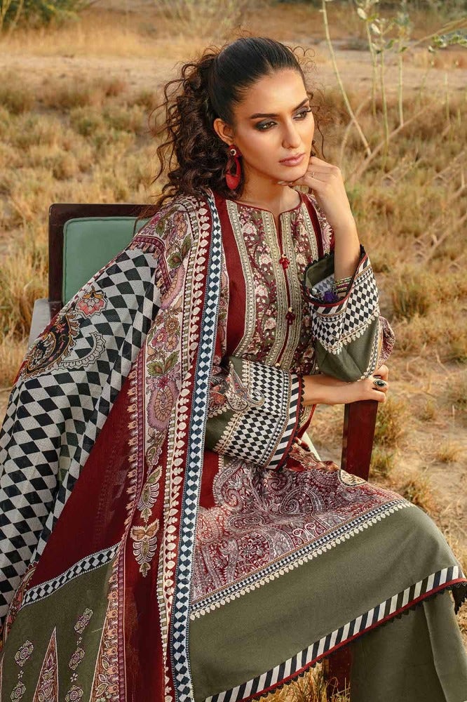 Gul Ahmed | Winter Collection 24 | Cotton Net Dupatta CD-32002 - Official Gul Ahmed - Agha Fabrics UK