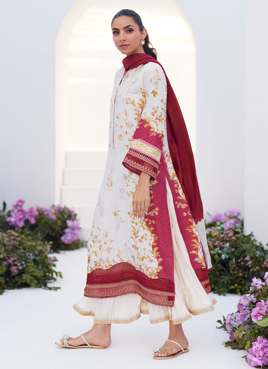 Farah Talib Aziz | Zaza Prints 24 | SANGRIA TRELLIS SHIRT AND DUPATTA