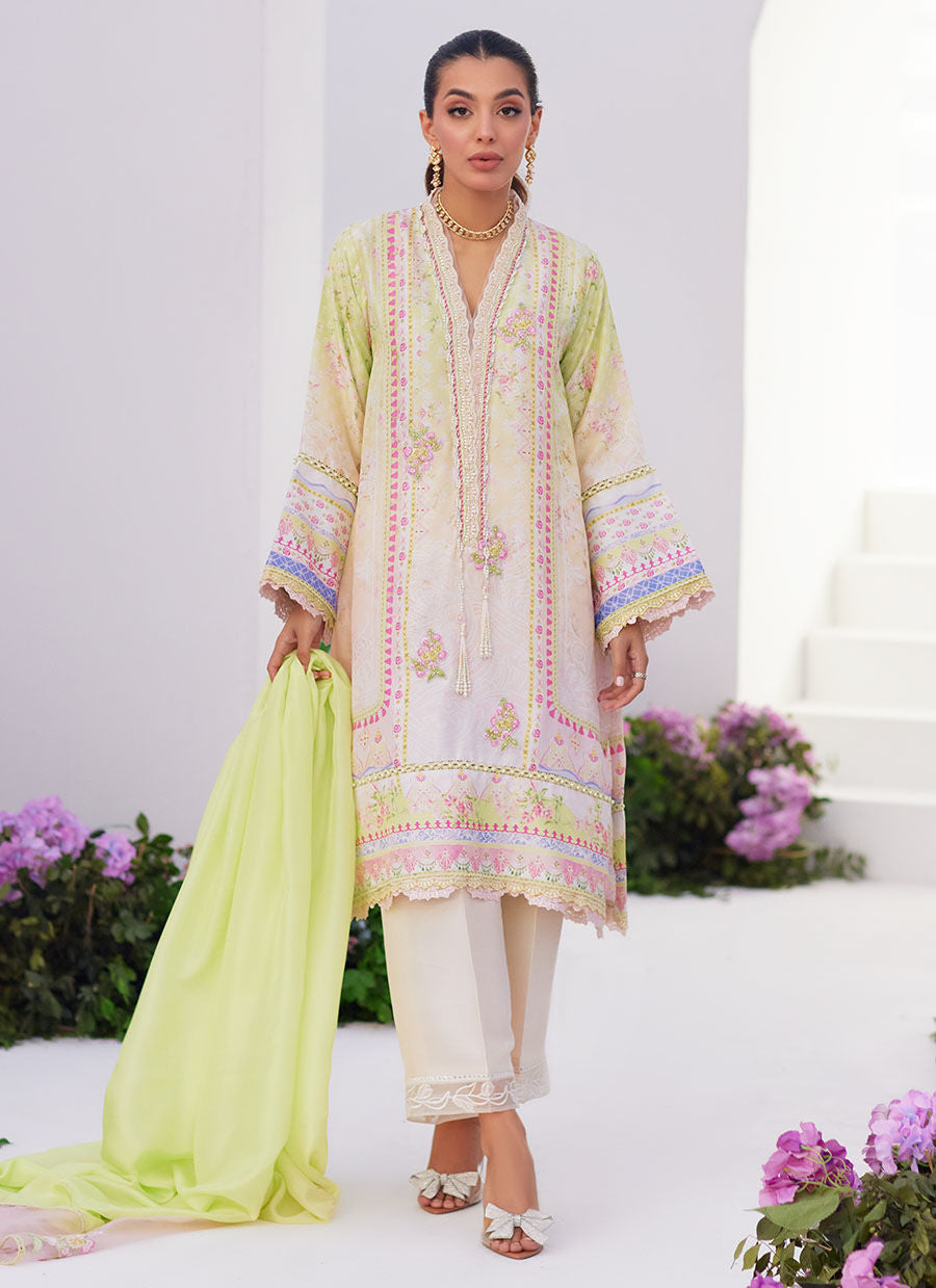 Farah Talib Aziz | Zaza Prints 24 | PEAR OMBRÃÂÃÂ SHIRT AND DUPATTA