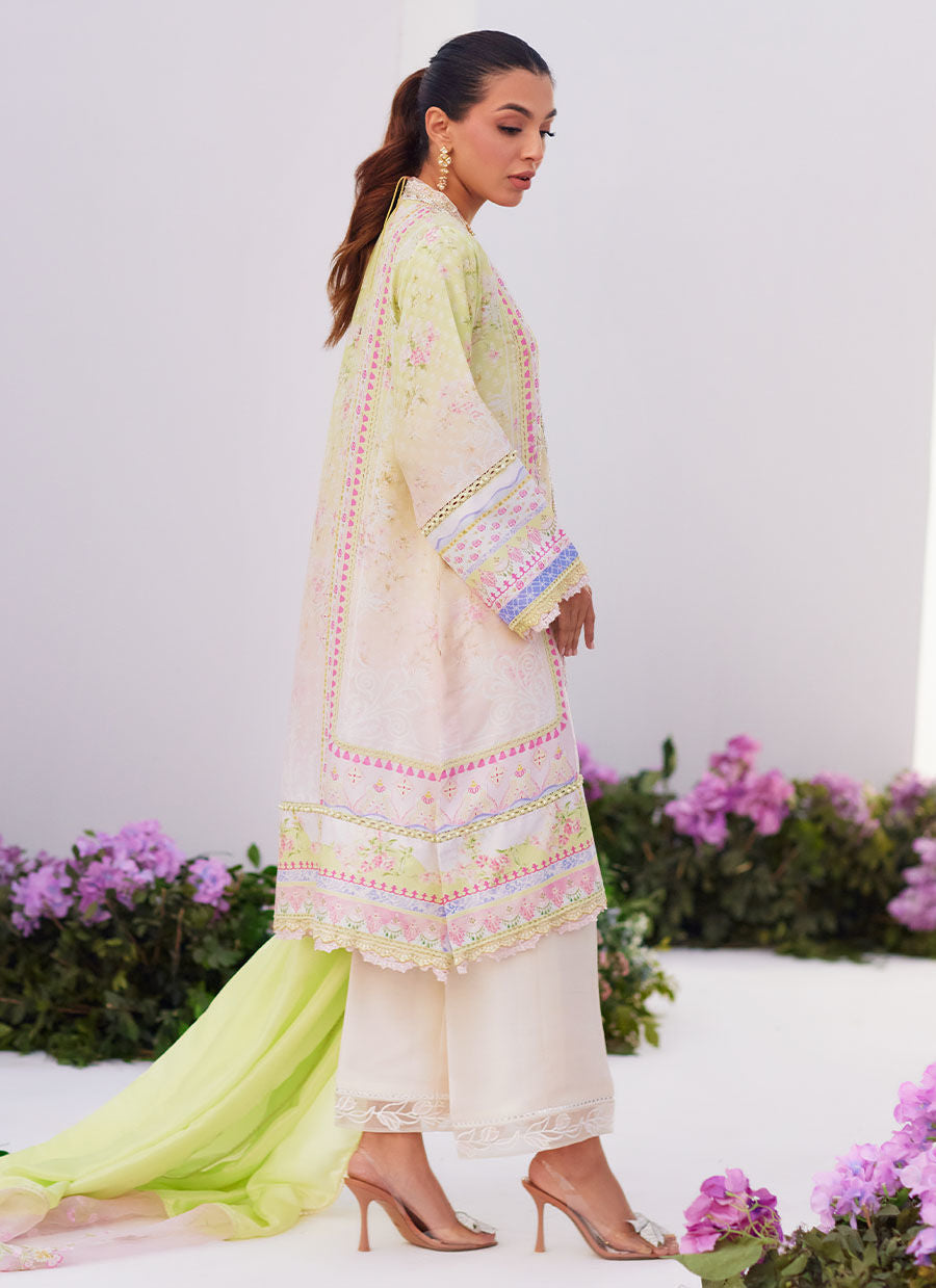 Farah Talib Aziz | Zaza Prints 24 | PEAR OMBRÃÂÃÂ SHIRT AND DUPATTA