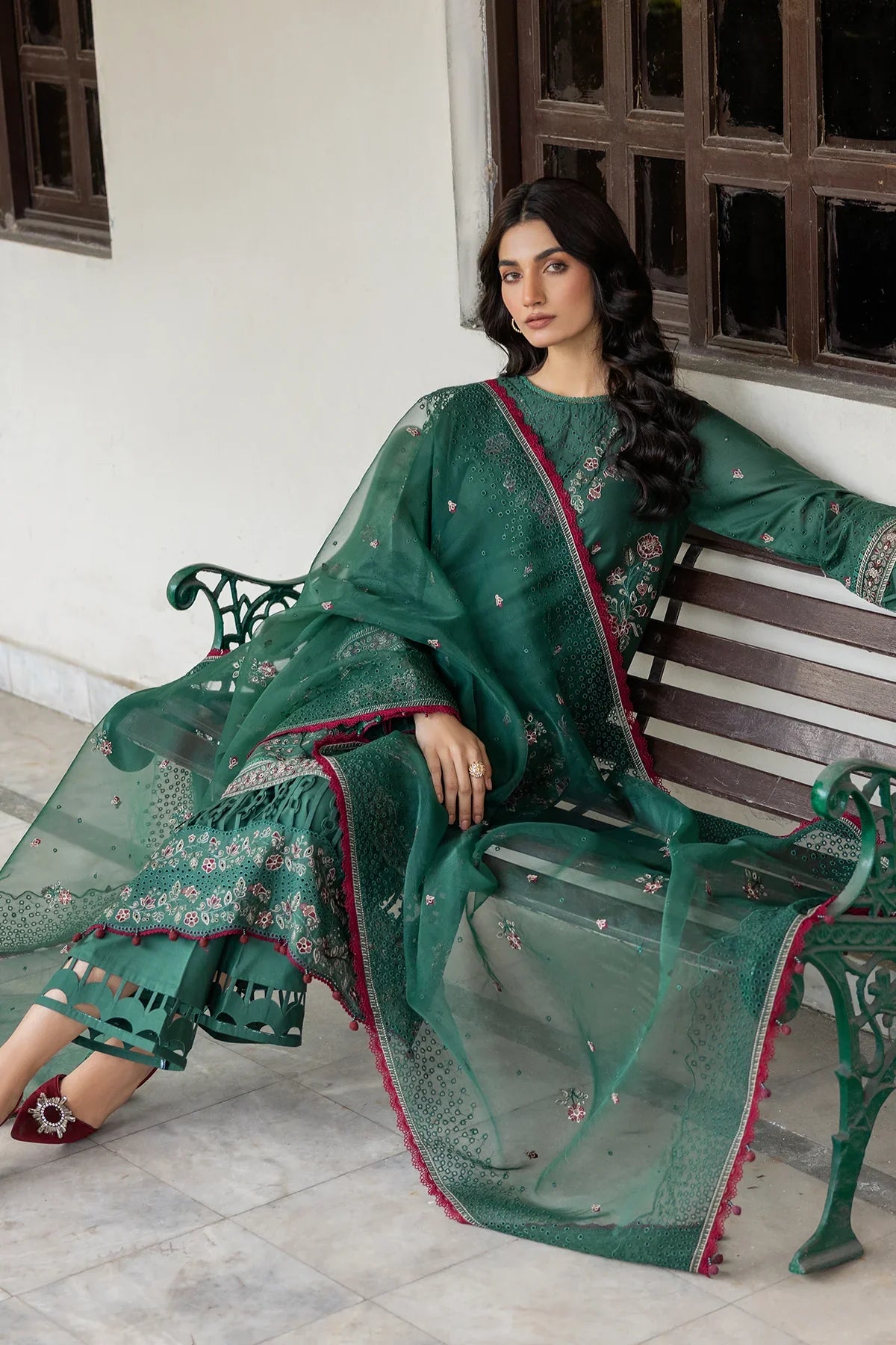 Farasha | Bahaar Embroidered Lawn | Azure Grace