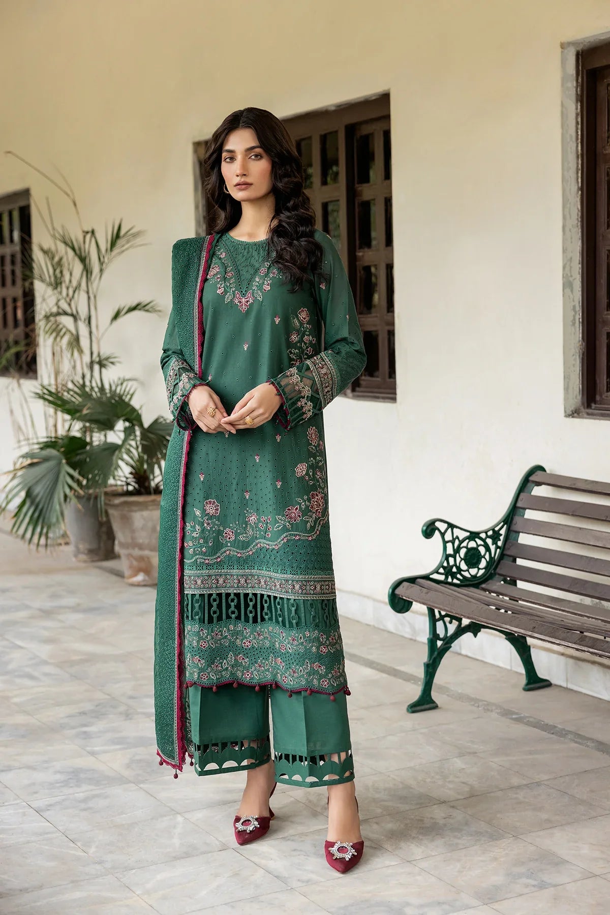Farasha | Bahaar Embroidered Lawn | Azure Grace