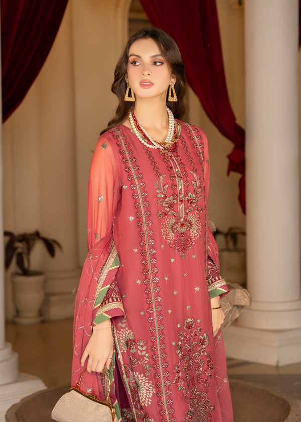 Strawberry | Rimjhim Chiffon Collection | FLS-RJ-003