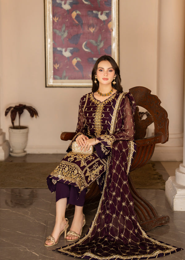 Strawberry | Rimjhim Chiffon Collection | FLS-RJ-004