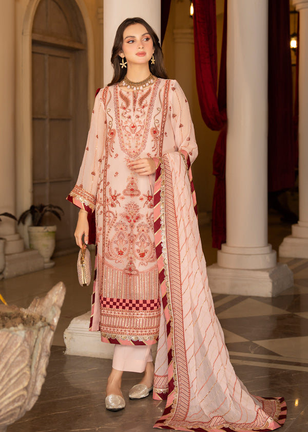 Strawberry | Rimjhim Chiffon Collection | FLS-RJ-006