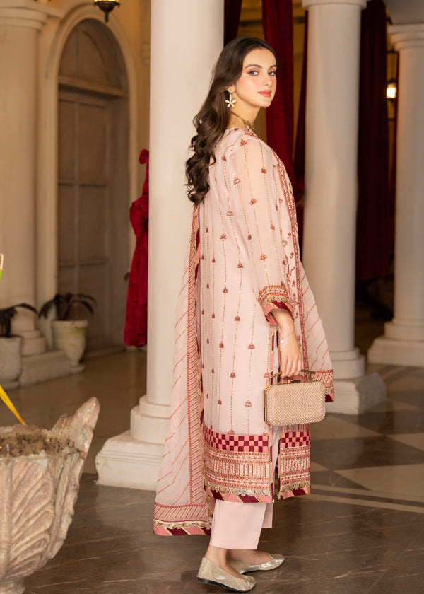 Strawberry | Rimjhim Chiffon Collection | FLS-RJ-006