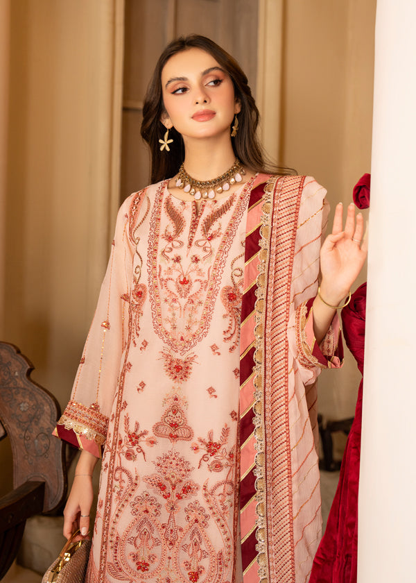 Strawberry | Rimjhim Chiffon Collection | FLS-RJ-006