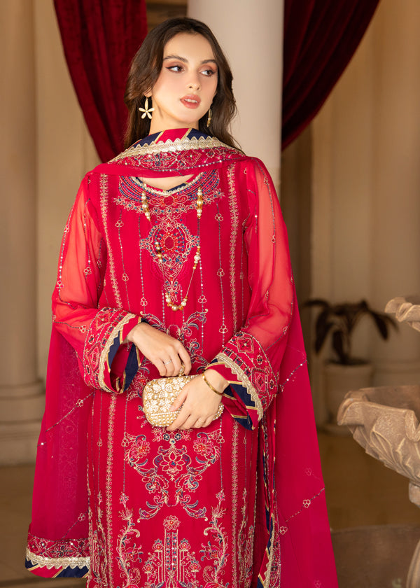 Strawberry | Rimjhim Chiffon Collection | FLS-RJ-007