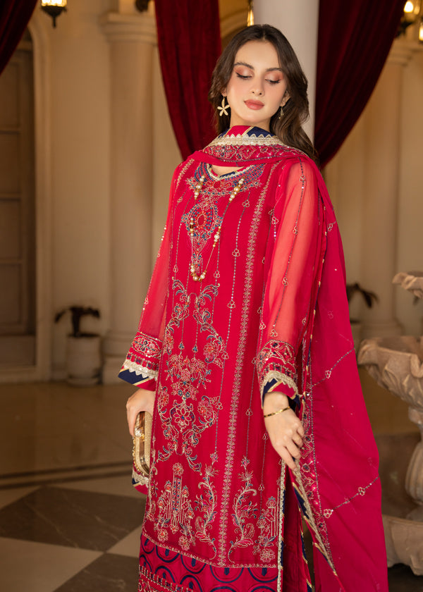 Strawberry | Rimjhim Chiffon Collection | FLS-RJ-007