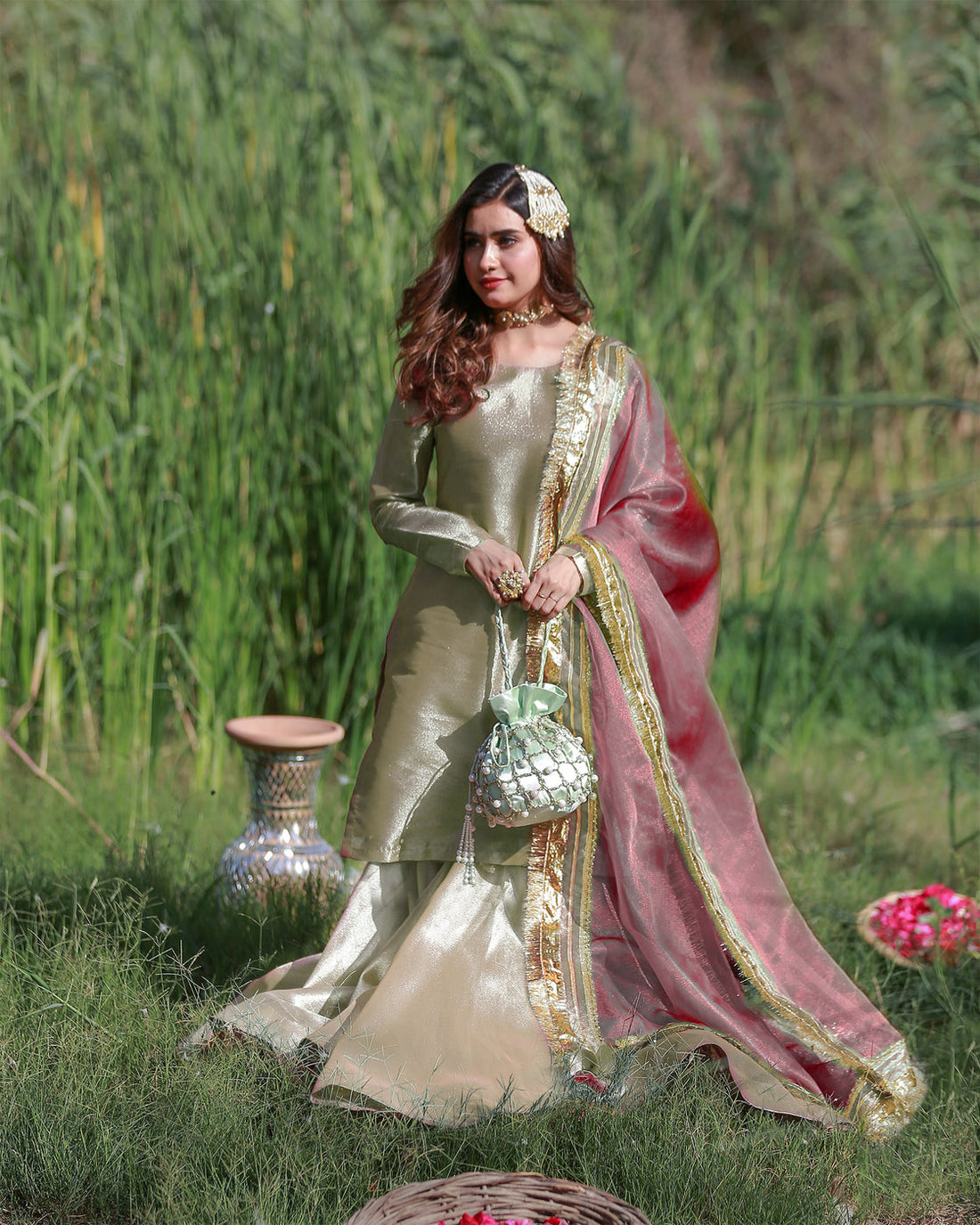 Zar | Gharara Formals | Gold/Pink - Official Zar - Agha Fabrics UK