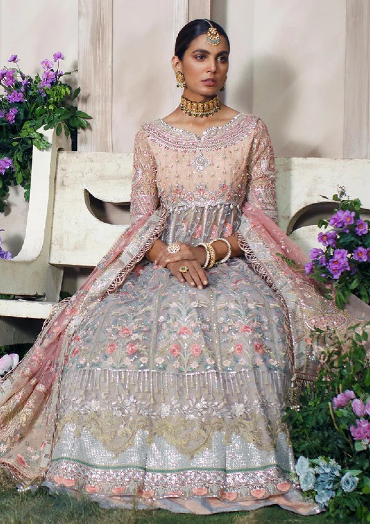 Formal Collection - MAHGUL - Wedding - MW21#08 - AMETHYST BLOOM - Official MAHGUL - Agha Fabrics UK