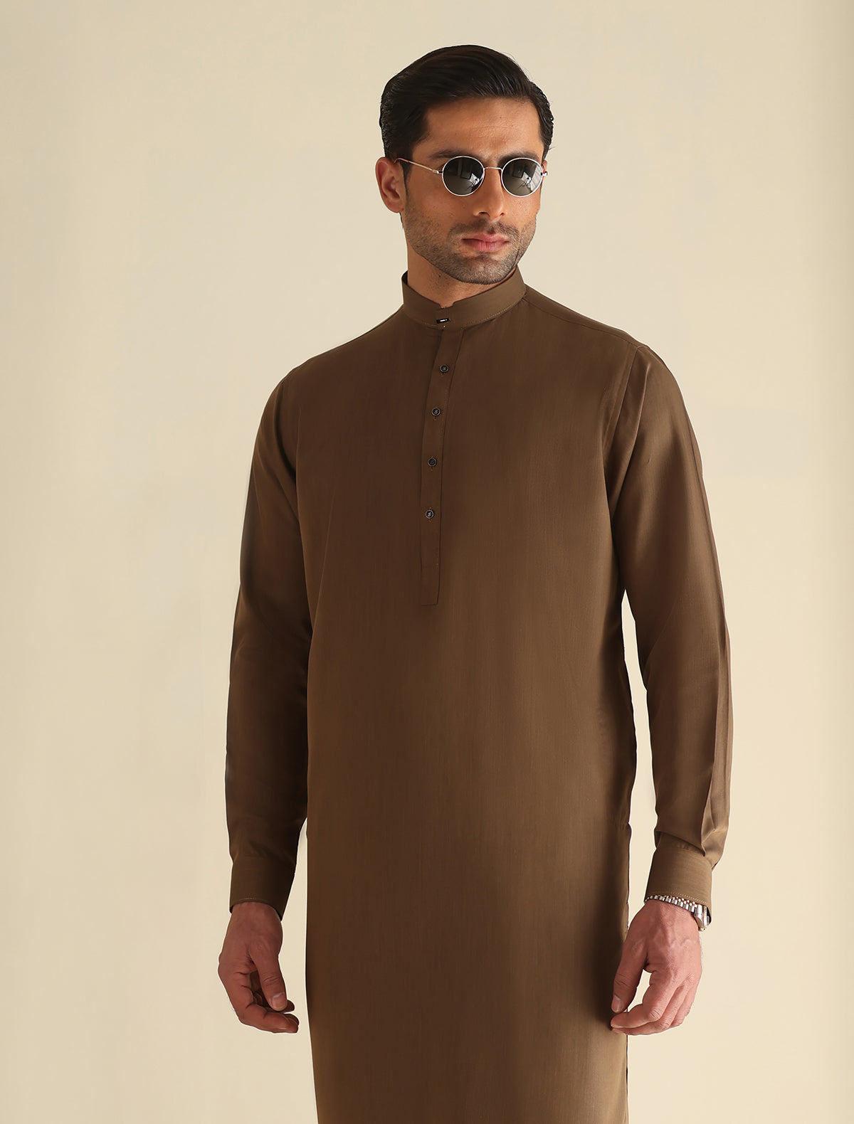 Pakistani Menswear | Ismail Farid - TAN KAMEEZ SHALWAR