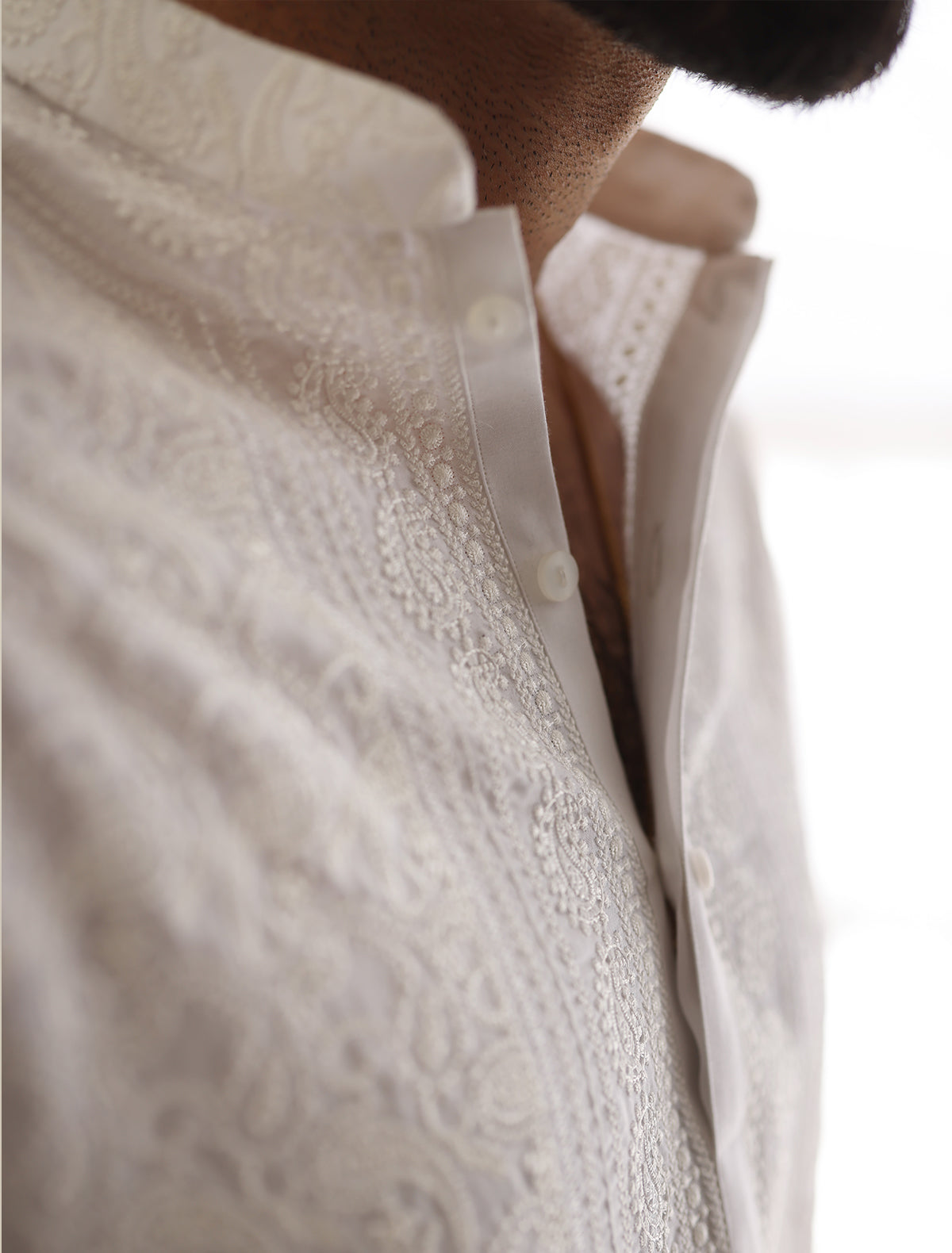 Pakistani Menswear | Ismail Farid - WHITE HEAVY EMBROIDERED KURTA