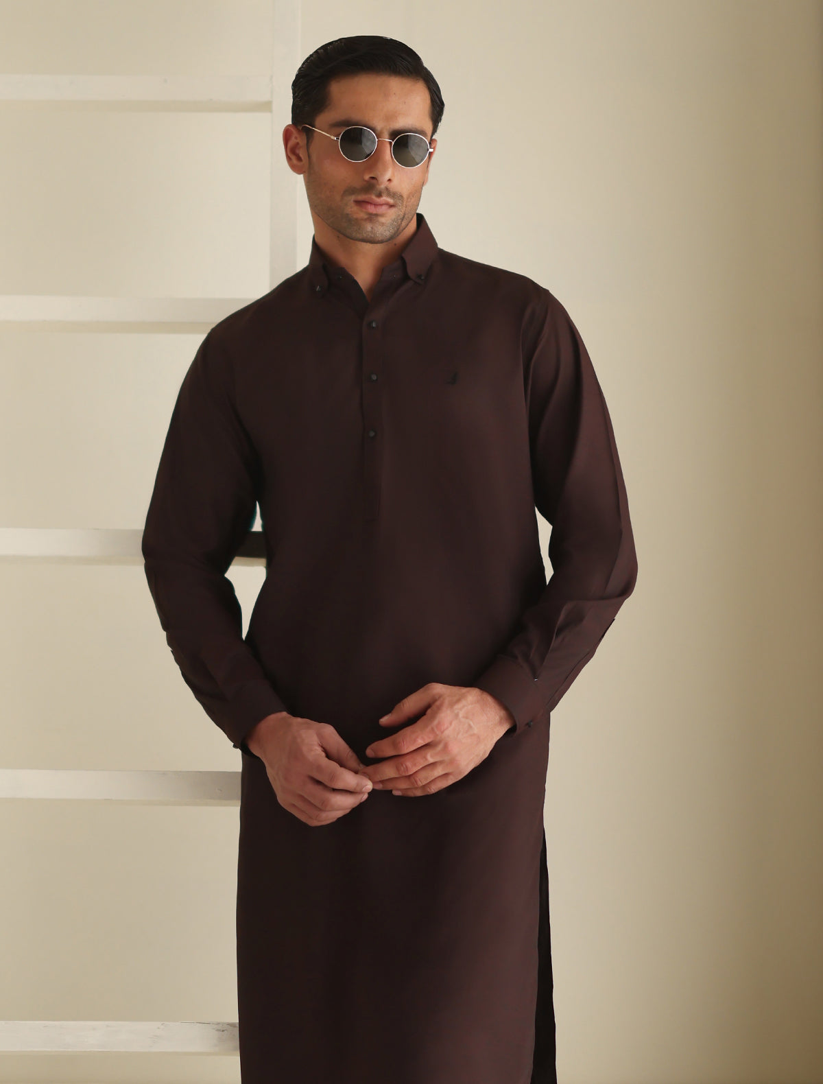 Pakistani Menswear | Ismail Farid - MAROON TEXTURED KAMEEZ SHALWAR