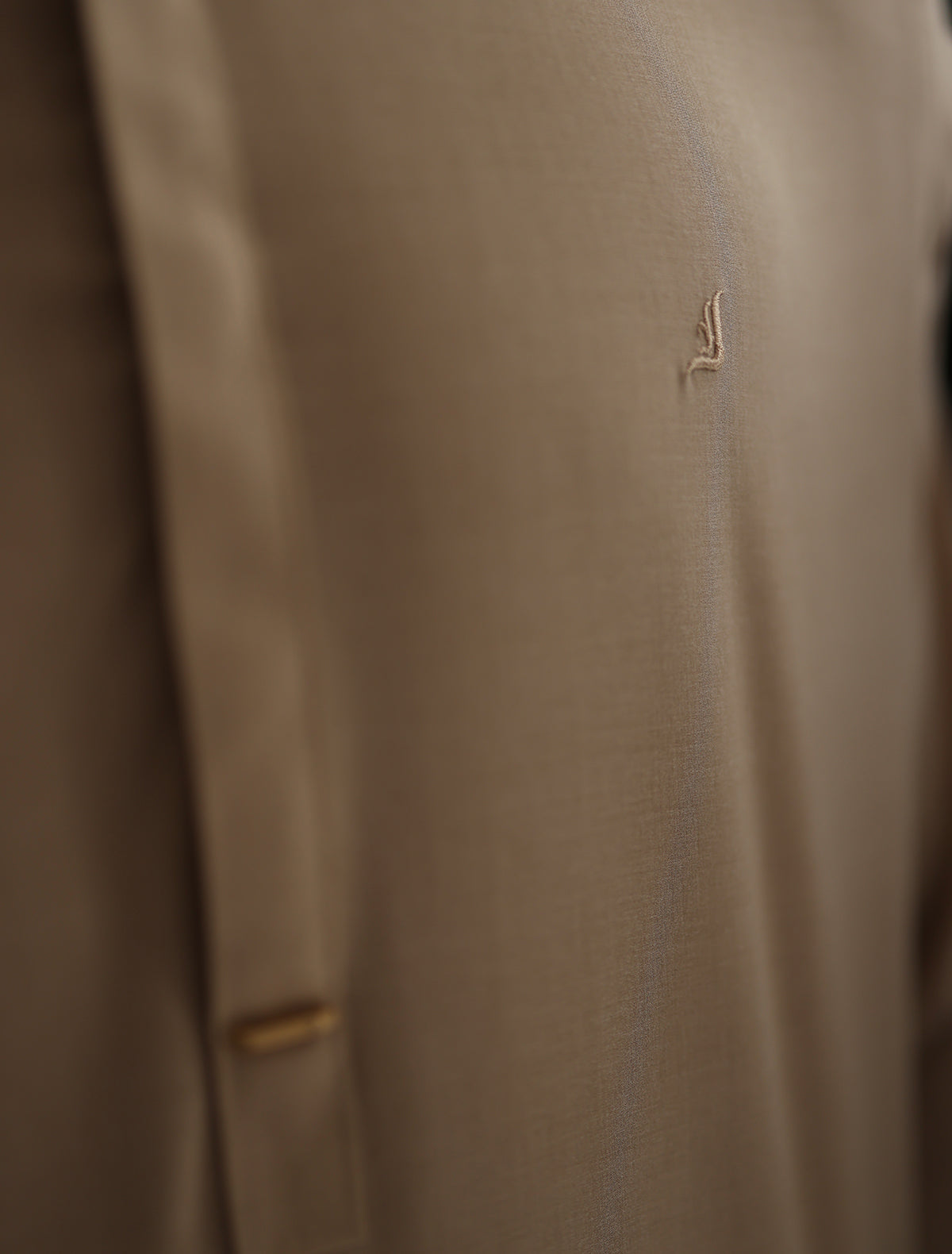 Pakistani Menswear | Ismail Farid - BEIGE LOGO-EMBROIDERED KAMEEZ SHALWAR