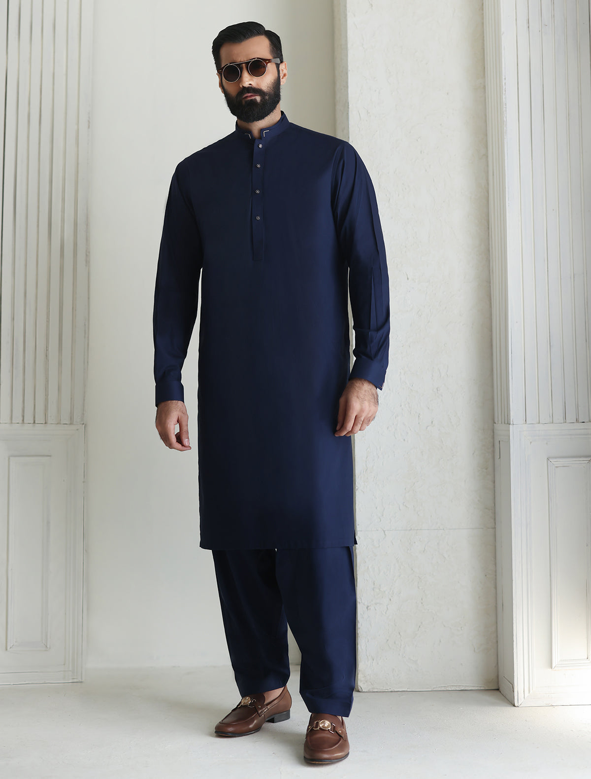 Pakistani Menswear | Ismail Farid - BLUE PREMIUM KAMEEZ SHALWAR