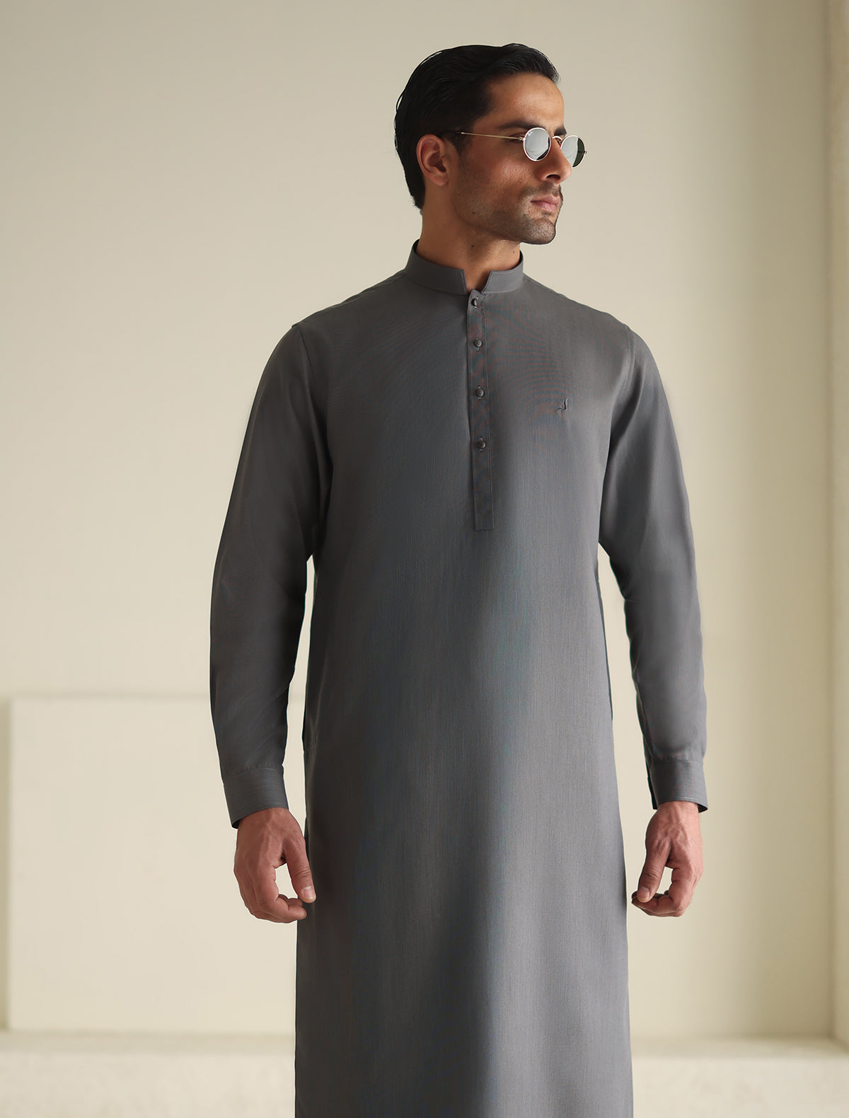 Pakistani Menswear | Ismail Farid - STEEL GREY KAMEEZ SHALWAR