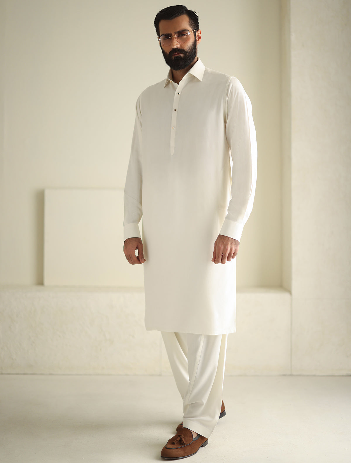 Pakistani Menswear | Ismail Farid - BOSKI KAMEEZ SHALWAR