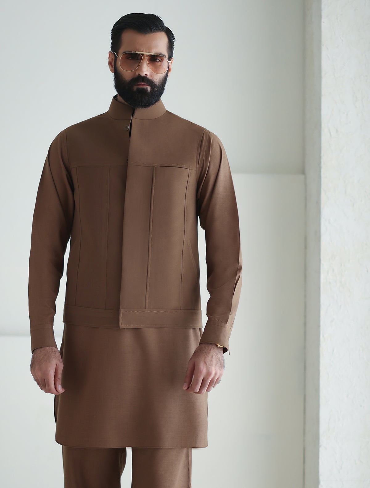 Pakistani Menswear | Ismail Farid - CAMEL WAISTCOAT