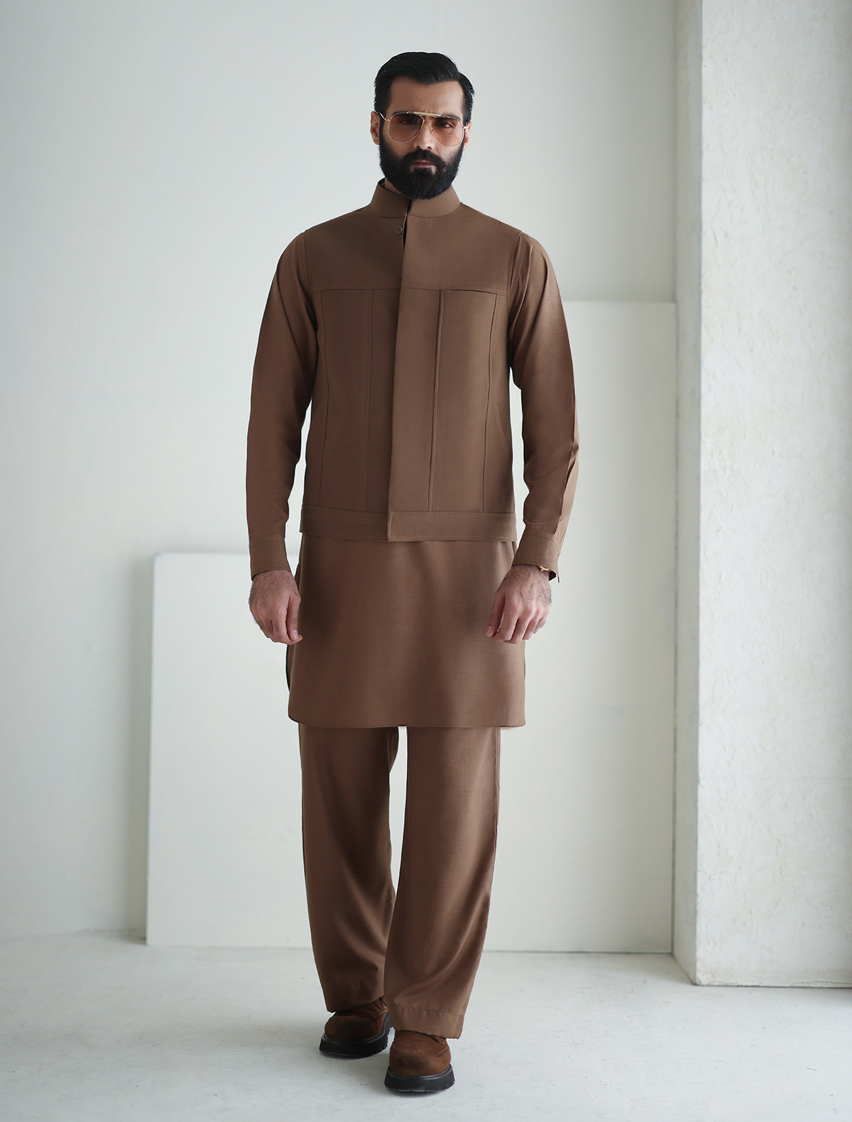 Pakistani Menswear | Ismail Farid - CAMEL WAISTCOAT