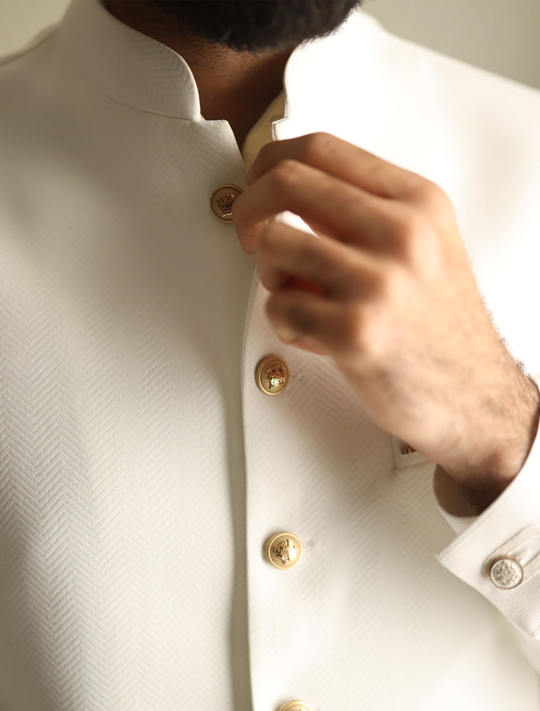 Pakistani Menswear | Ismail Farid - HERRINGBONE WAISTCOAT