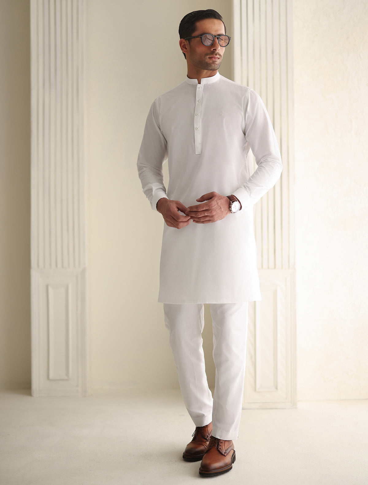Pakistani Menswear | Ismail Farid - WHITE KURTA PAJAMA