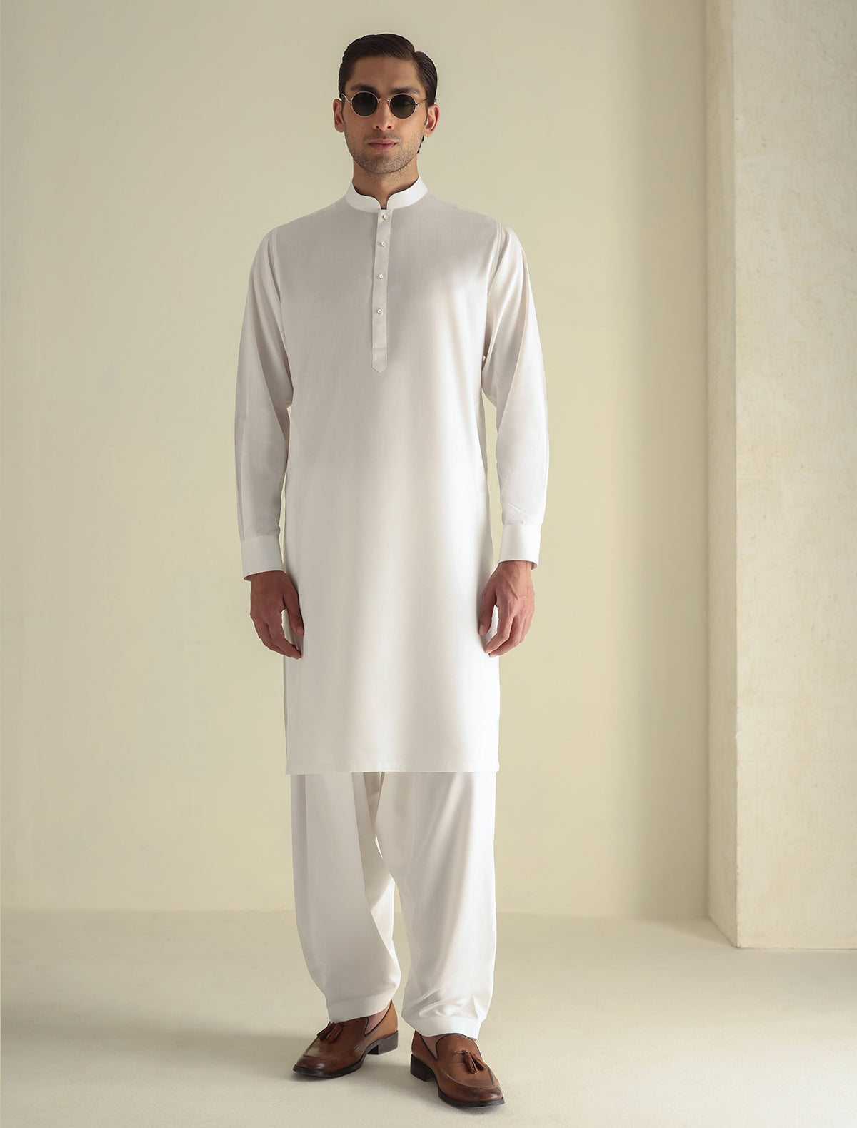 Pakistani Menswear | Ismail Farid - OFF-WHITE PREMIUM KAMEEZ SHALWAR