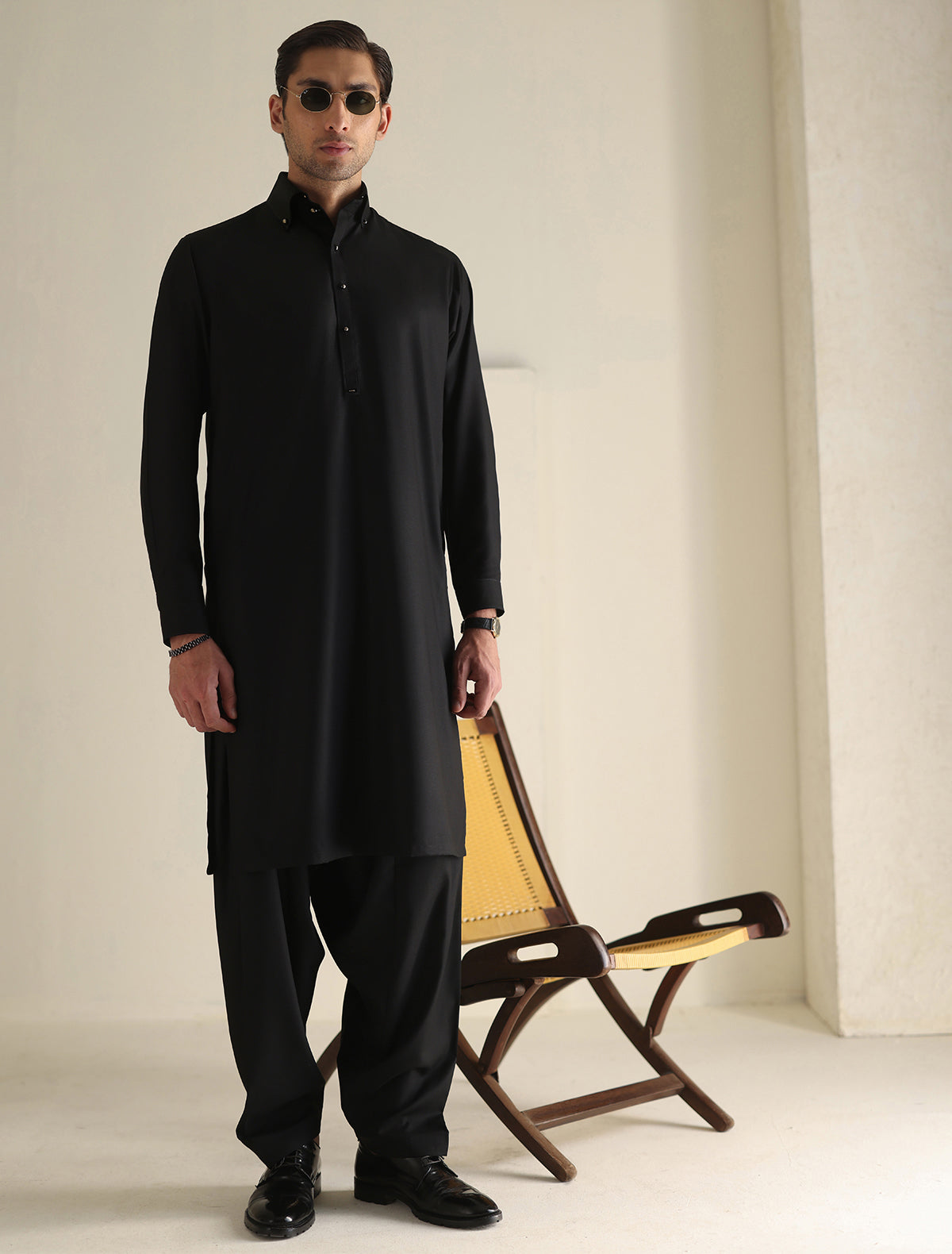 Pakistani Menswear | Ismail Farid - JET BLACK OUTFIT