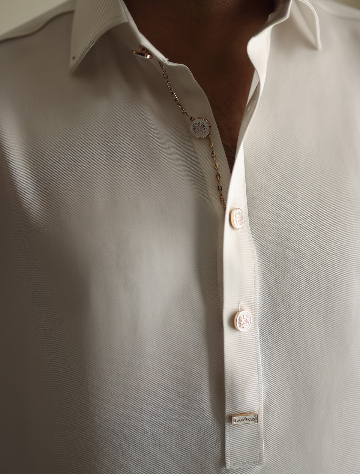 Pakistani Menswear | Ismail Farid - PEARL WHITE APPLIQUE KAMEEZ SHALWAR