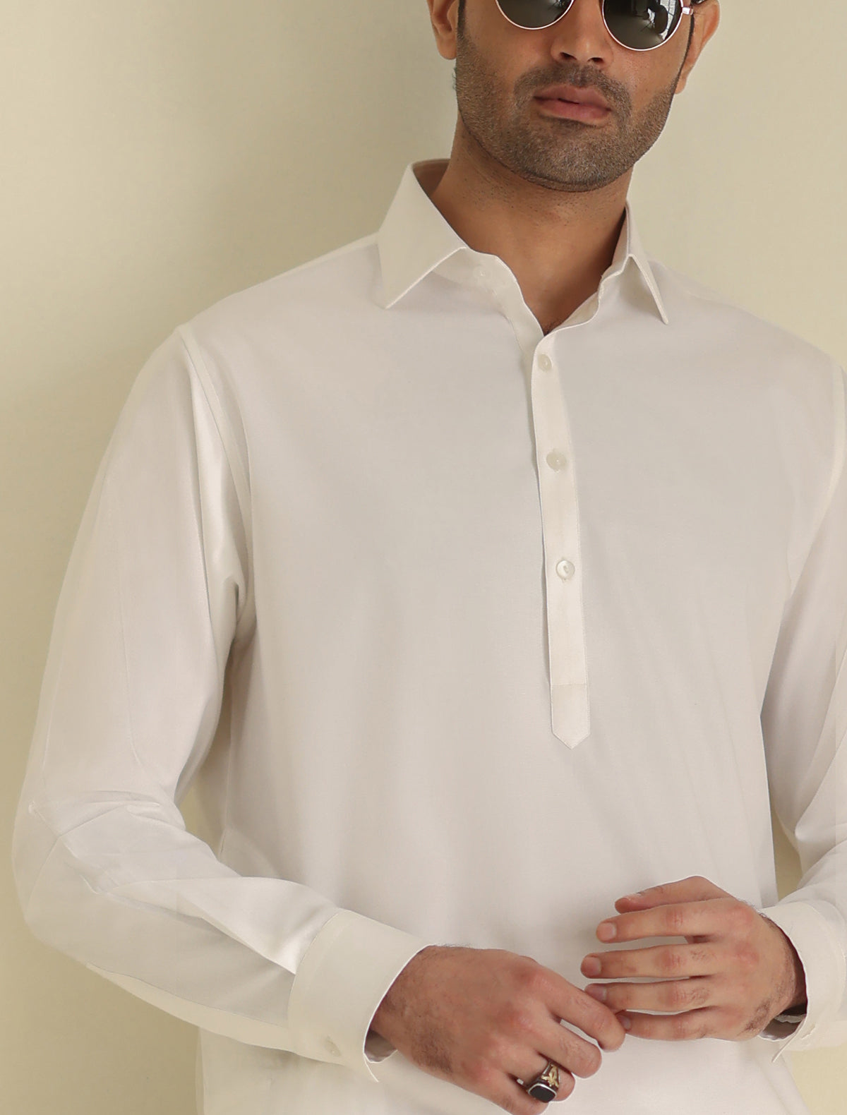 Pakistani Menswear | Ismail Farid - WHITE CLASSIC KAMEEZ SHALWAR