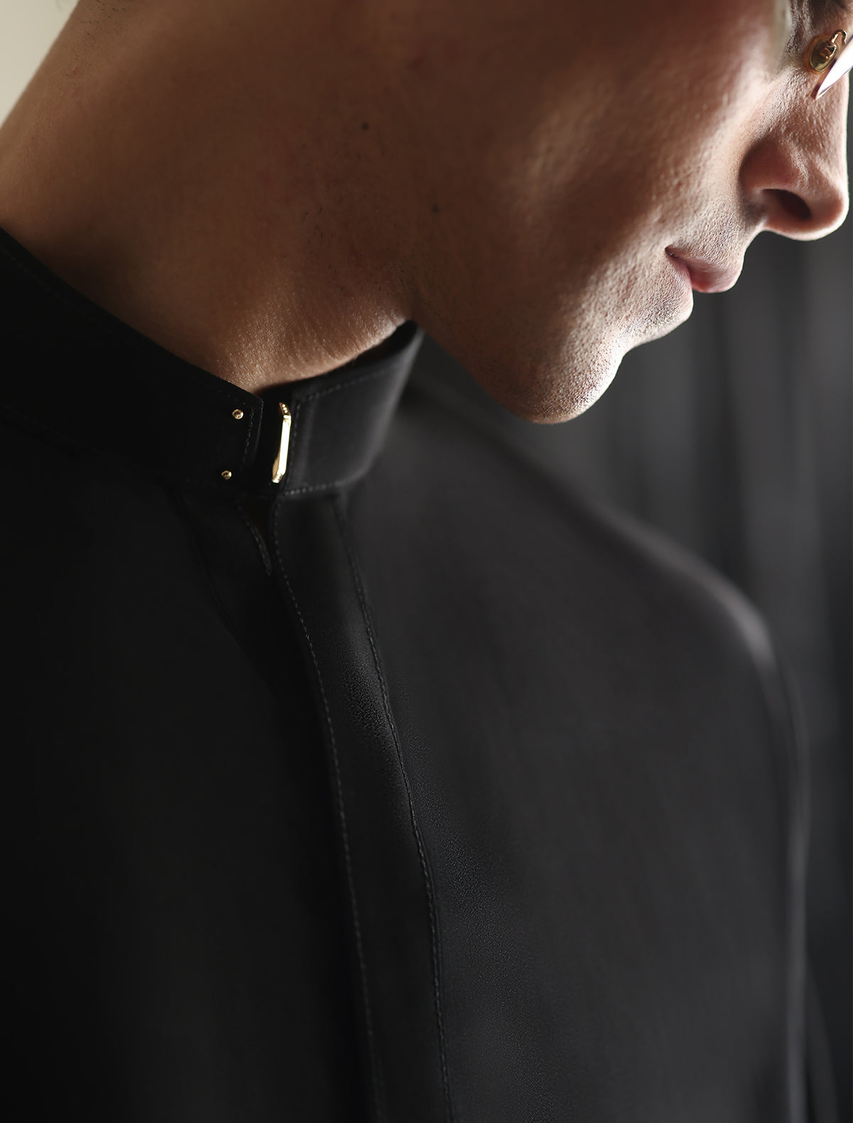 Pakistani Menswear | Ismail Farid RICH BLACK KURTA PAJAMA-