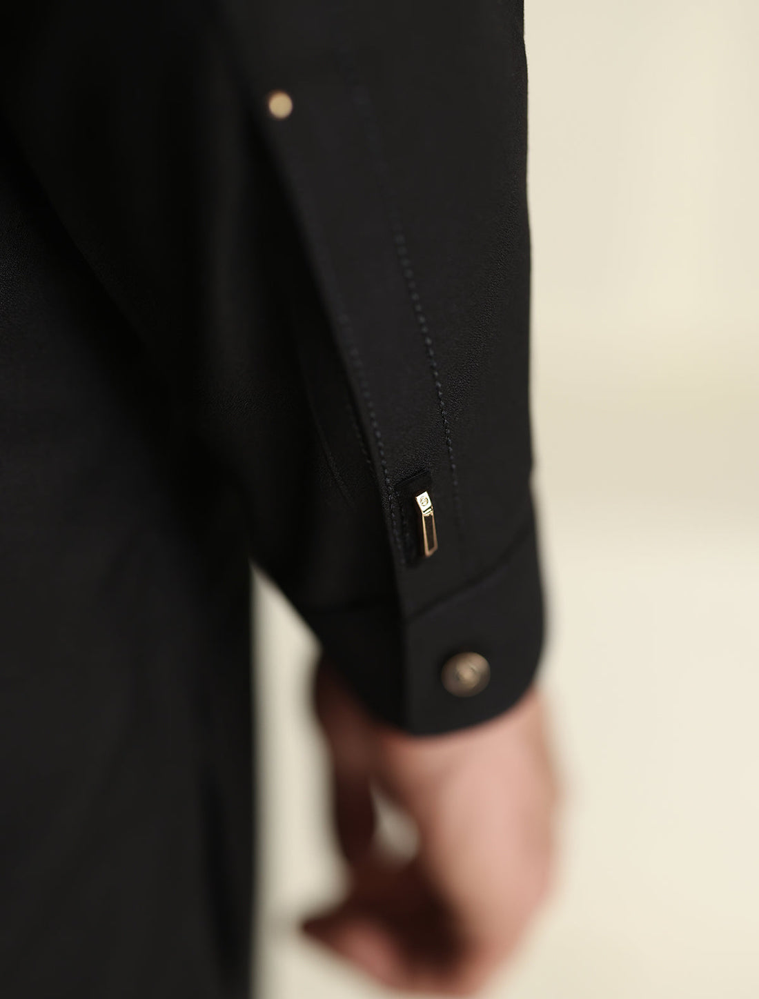 Pakistani Menswear | Ismail Farid RICH BLACK KURTA PAJAMA-