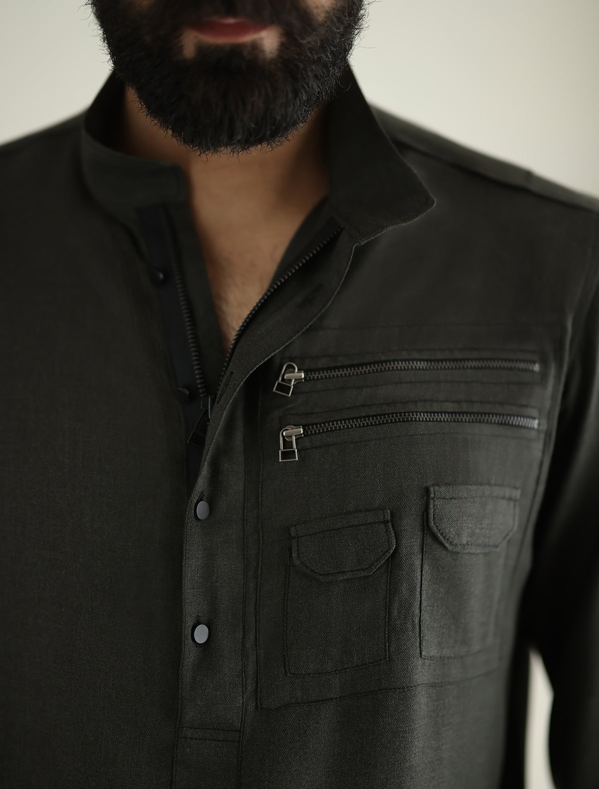 Pakistani Menswear | Ismail Farid - GRAY DESIGNER KURTA PAJAMA