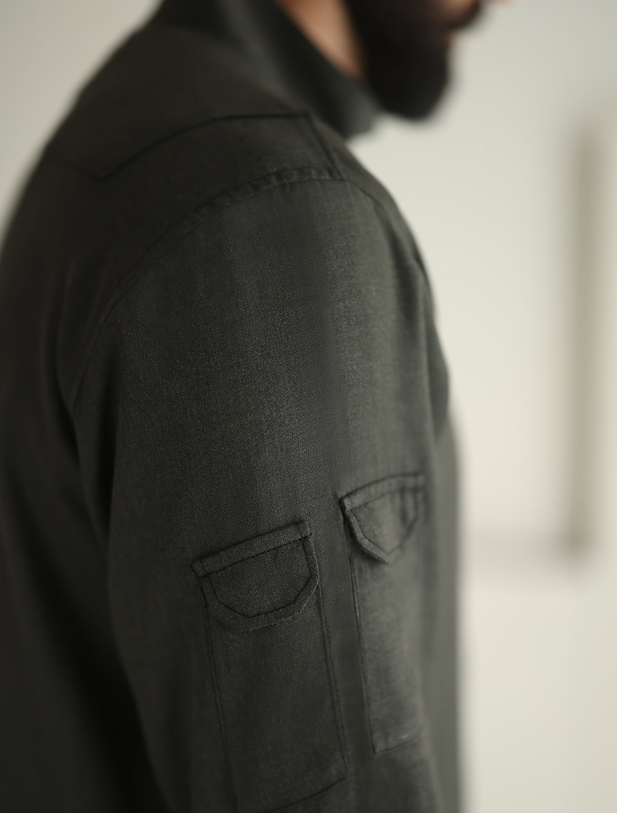 Pakistani Menswear | Ismail Farid - GRAY DESIGNER KURTA PAJAMA