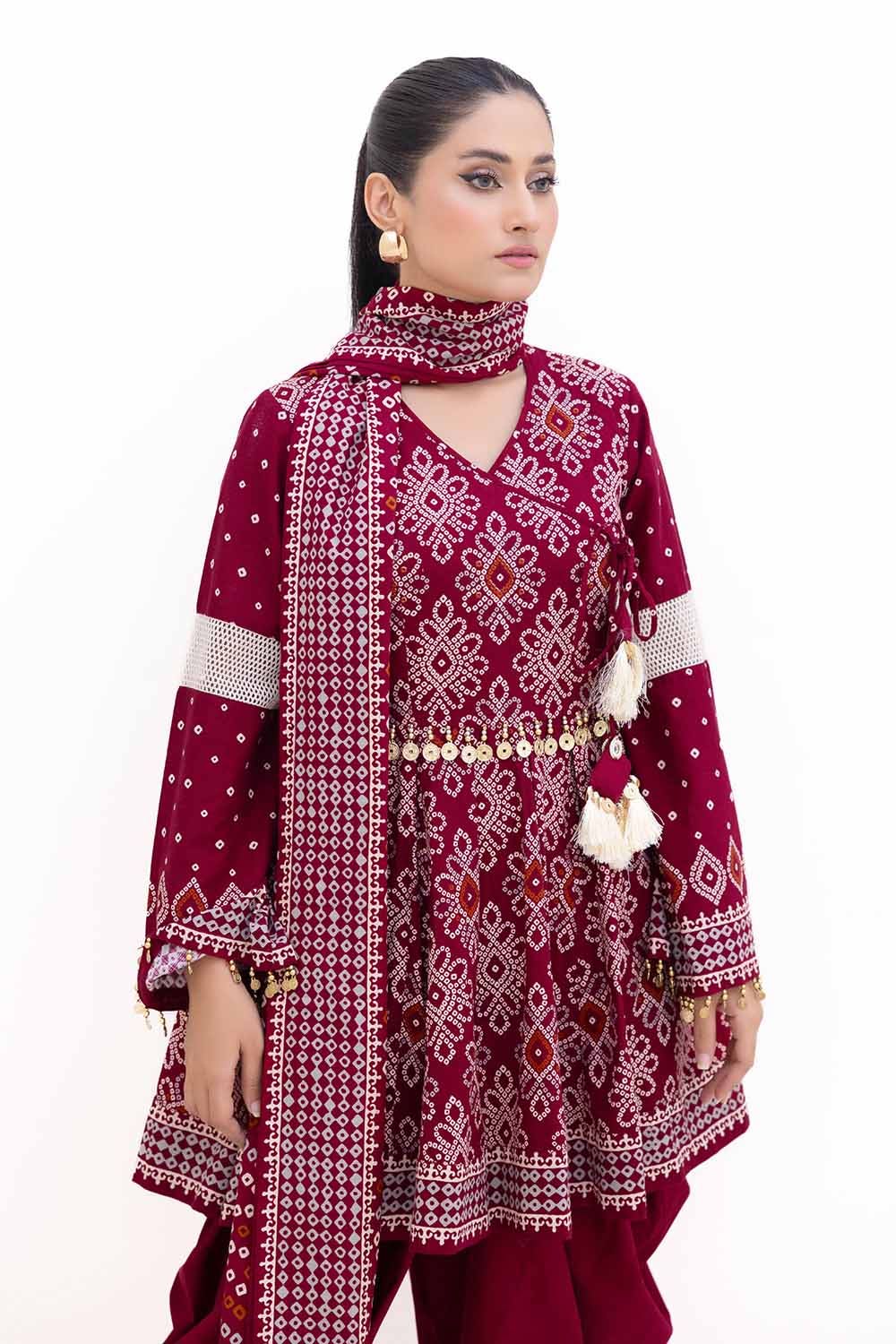 Gul Ahmed | Winter Collection 24 | Thick Khaddar Suit K-42002 T - Official Gul Ahmed - Agha Fabrics UK