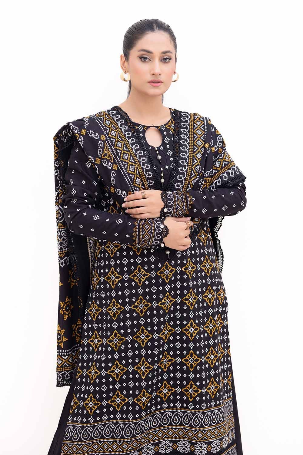 Gul Ahmed | Winter Collection 24 | Light Khaddar Suit K-42003 L - Official Gul Ahmed - Agha Fabrics UK