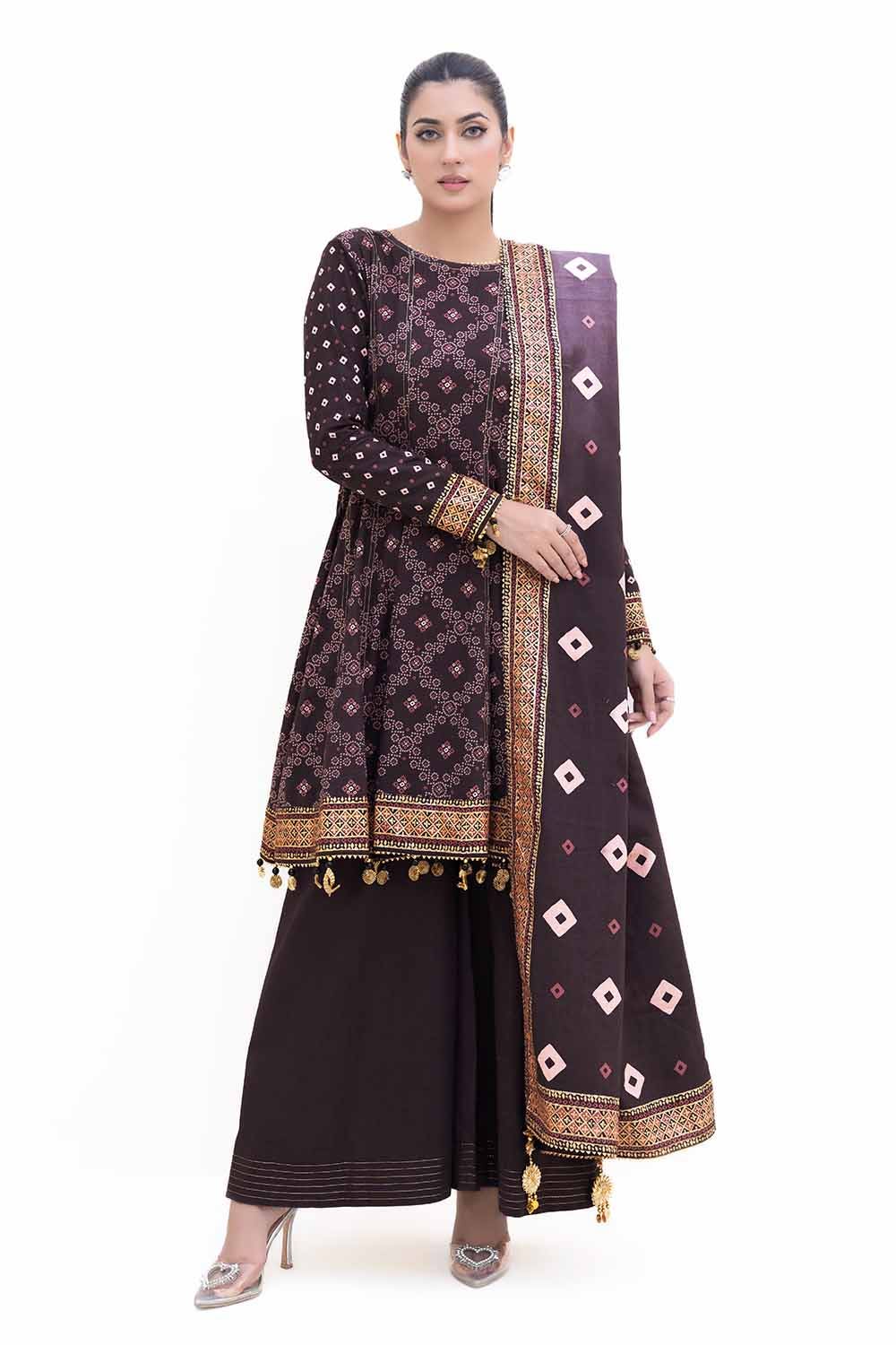 Gul Ahmed | Winter Collection 24 | Khaddar Suit K-42004 T - Official Gul Ahmed - Agha Fabrics UK