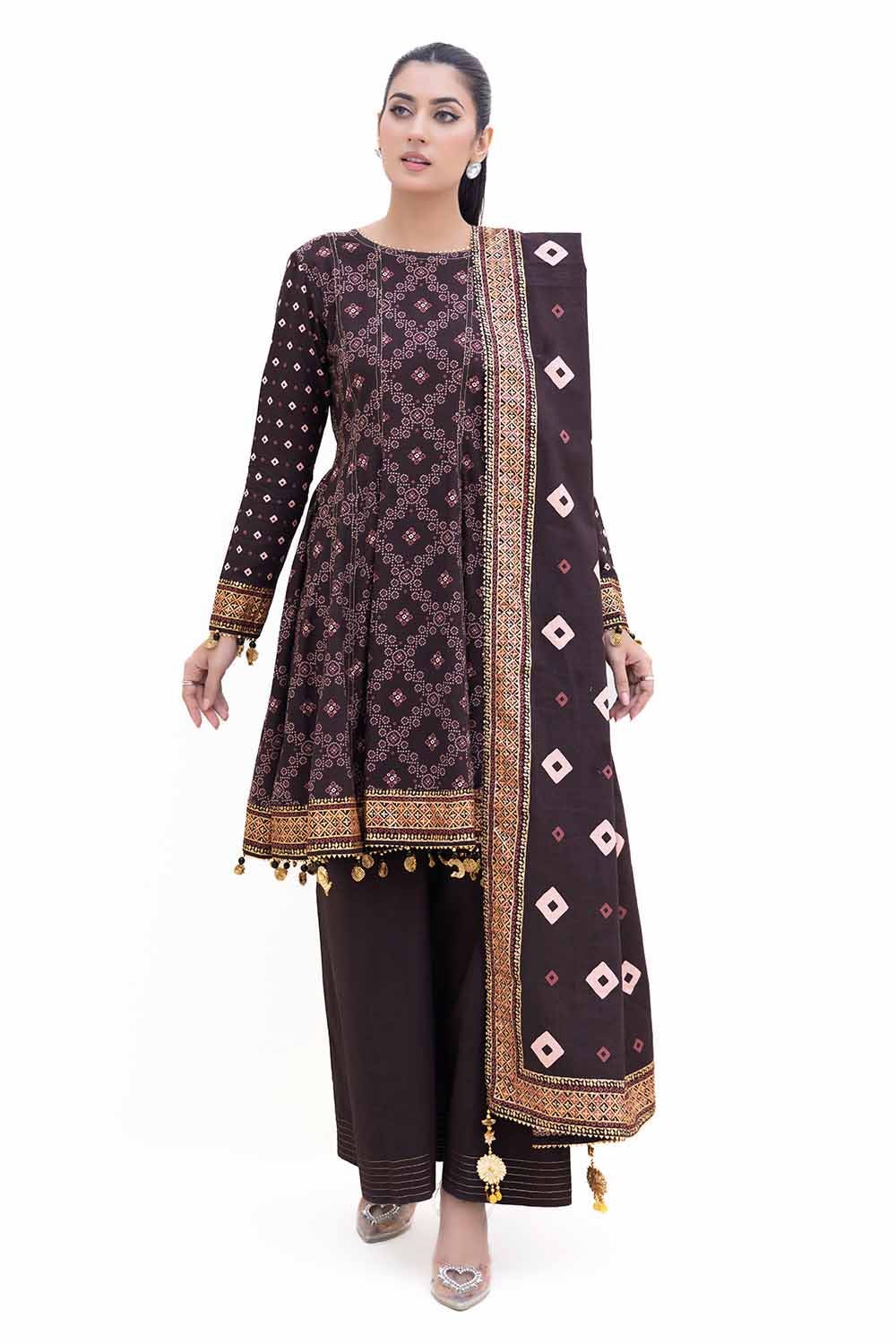 Gul Ahmed | Winter Collection 24 | Khaddar Suit K-42004 T - Official Gul Ahmed - Agha Fabrics UK