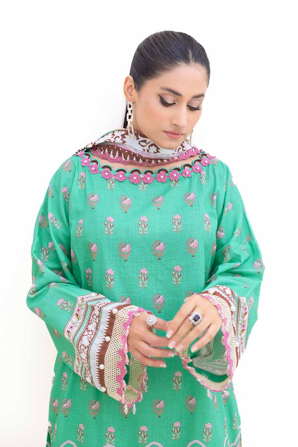 Gul Ahmed | Winter Collection 24 | Thick Khaddar Suit K-42007 T - Official Gul Ahmed - Agha Fabrics UK