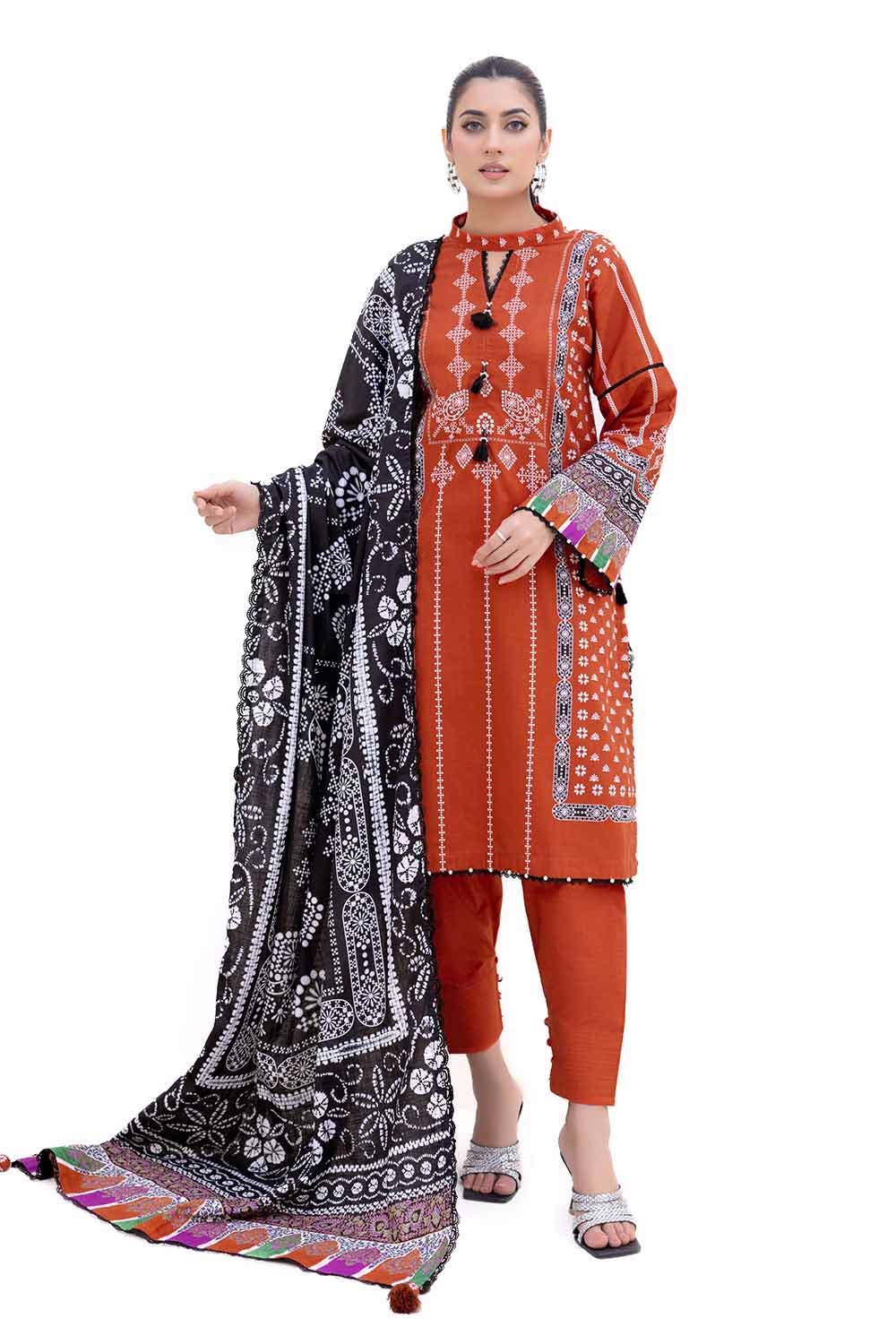 Gul Ahmed | Winter Collection 24 | Thick Khaddar Suit K-42008 T - Official Gul Ahmed - Agha Fabrics UK