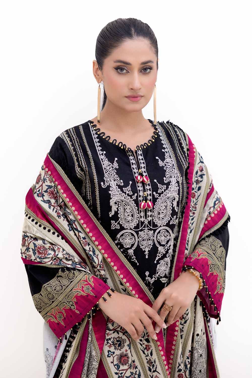 Gul Ahmed | Winter Collection 24 | Khaddar Dupatta K-42012 L - Official Gul Ahmed - Agha Fabrics UK