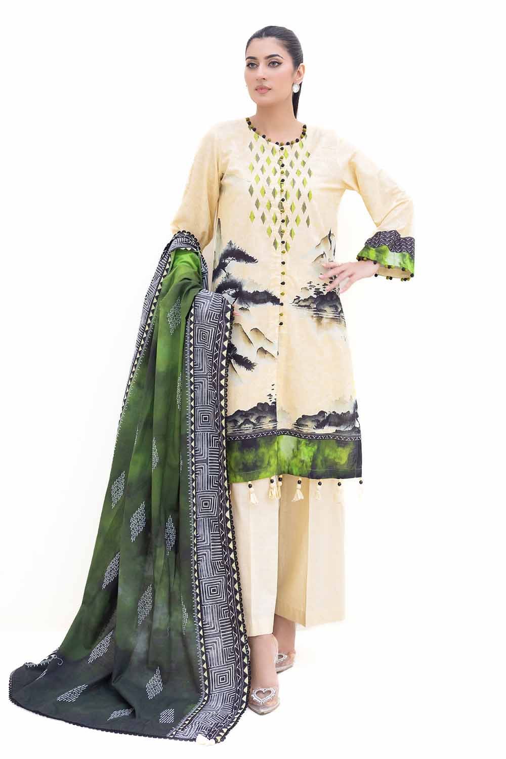 Gul Ahmed | Winter Collection 24 | Khaddar Dupatta K-42013 L - Official Gul Ahmed - Agha Fabrics UK