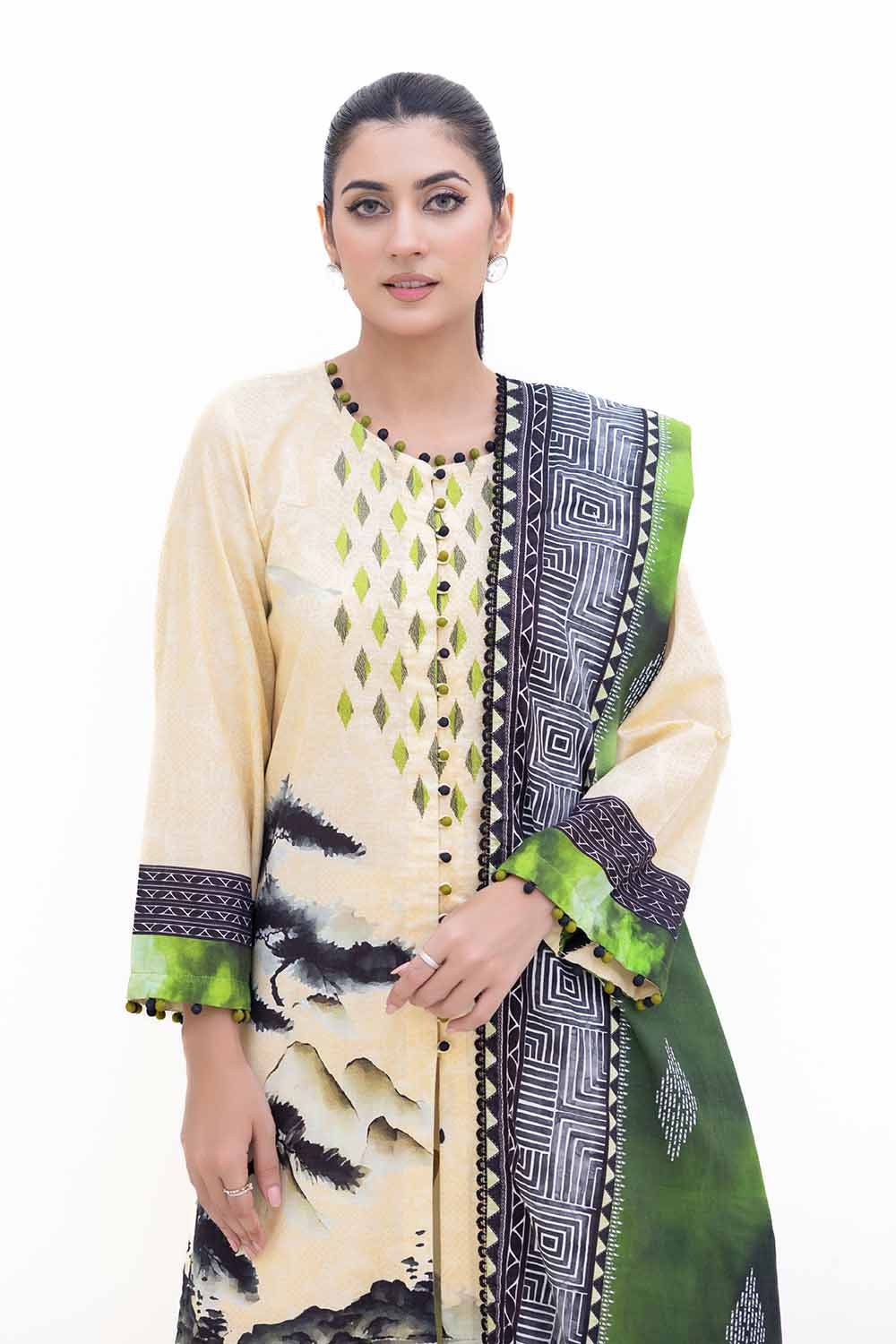 Gul Ahmed | Winter Collection 24 | Khaddar Dupatta K-42013 L - Official Gul Ahmed - Agha Fabrics UK
