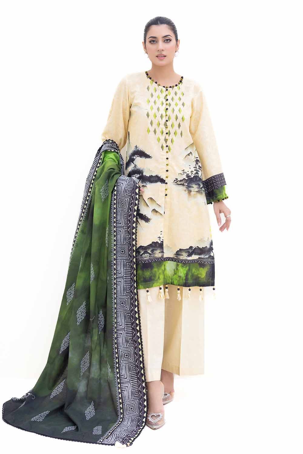 Gul Ahmed | Winter Collection 24 | Khaddar Dupatta K-42013 T - Official Gul Ahmed - Agha Fabrics UK